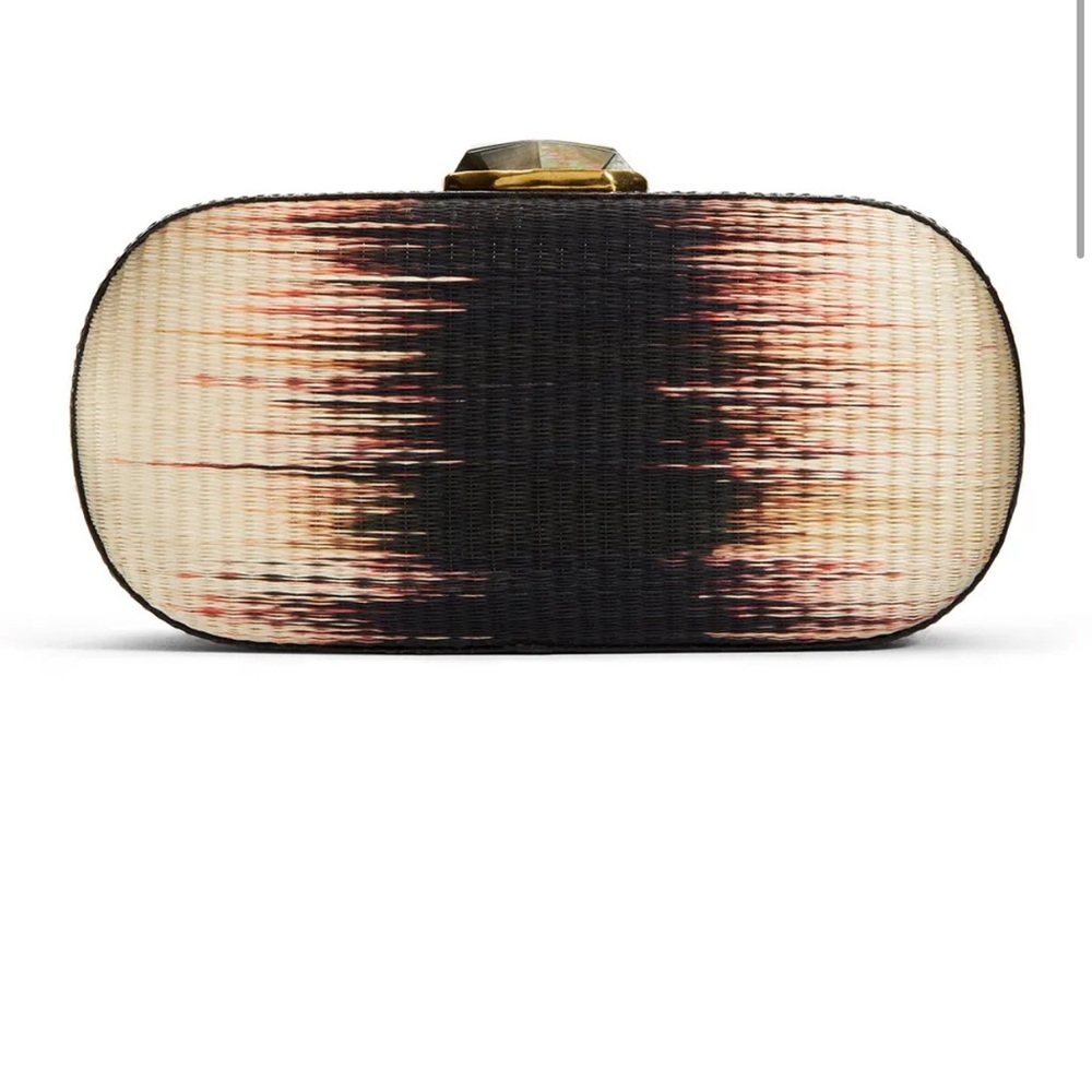 Rhythmic raffia clutch RAFE nyc